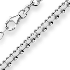 2,6mm Fantasiekette Silberkette Collier Halskette aus 925 Silber rhodiniert 45cm