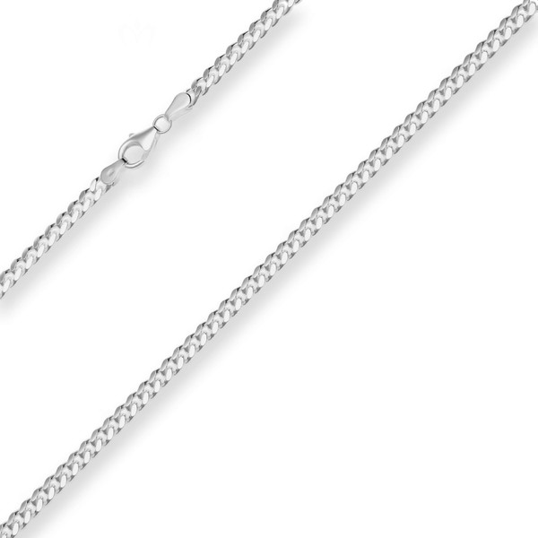 4mm Panzerkette oval diamantiert aus 925 Silber 60cm