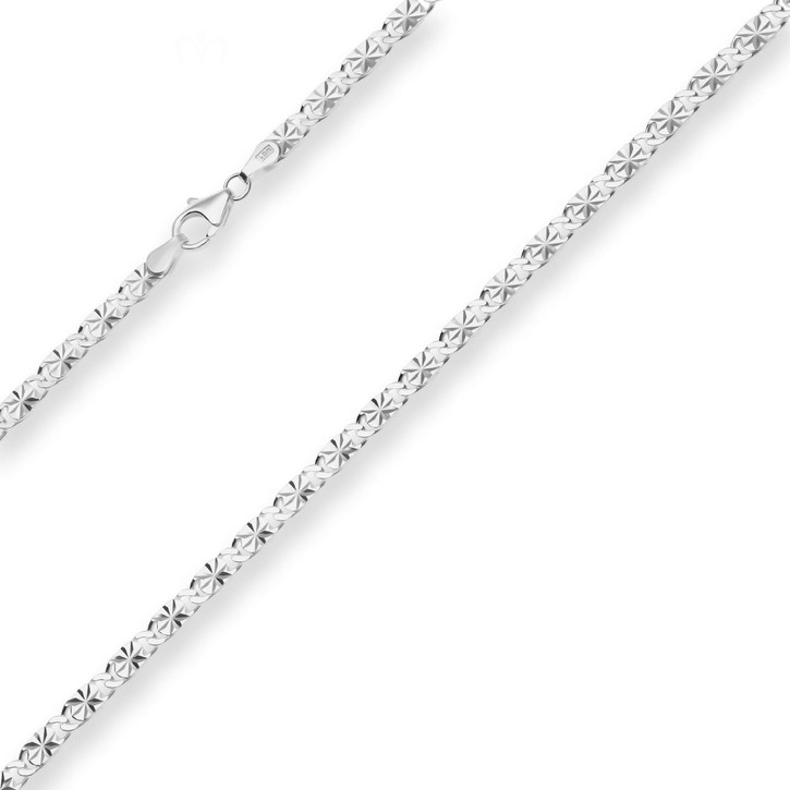 3.9mm Fantasiekette aus 925 Silber 50cm