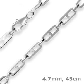 4,7mm Fantasiekette Silberkette Collier Halskette aus 925 Silber 45cm