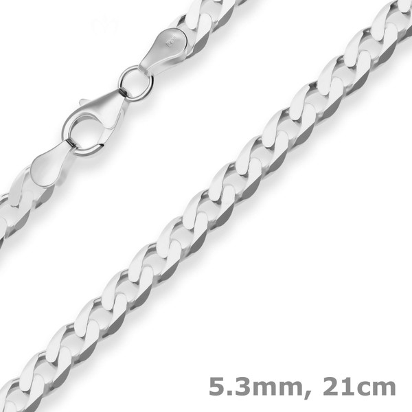 5.3mm Armband Panzerkette aus 925 Silber 21cm