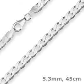 5,3mm Panzerkette Silberkette Collier Halskette aus 925 Silber 45cm