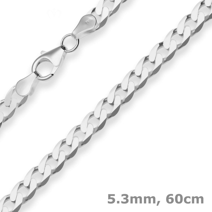 5.3mm Panzerkette aus 925 Silber 60cm