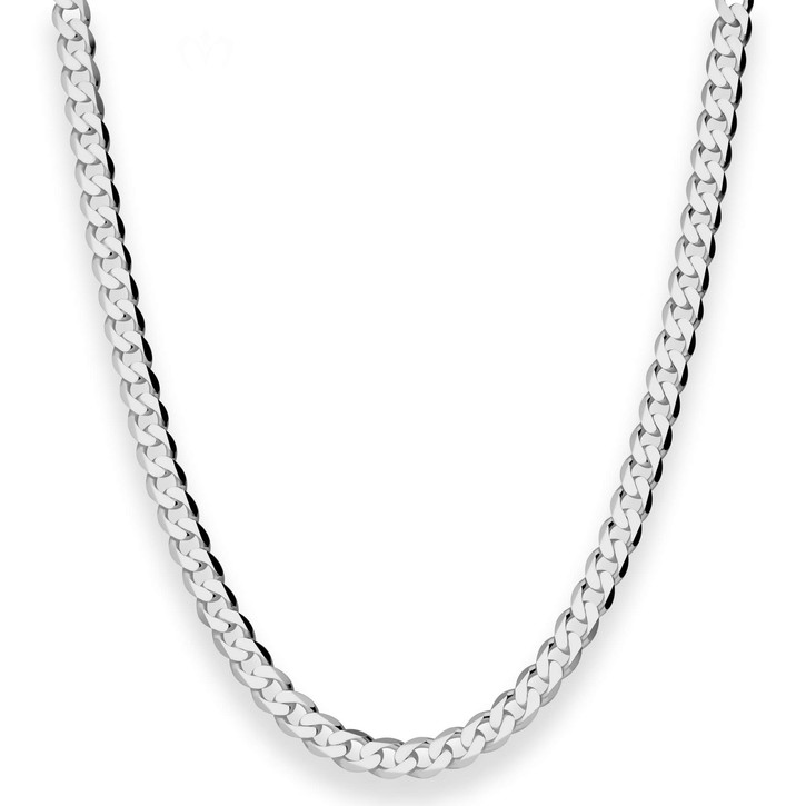 5.3mm Panzerkette aus 925 Silber rhodiniert 70cm