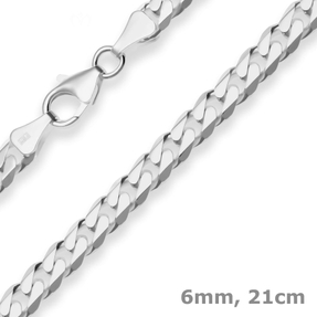 6mm Armband Panzerkette Silberarmband Armschmuck aus 925 Silber 21cm