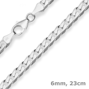 6mm Armband Panzerkette Silberarmband Armschmuck aus 925 Silber 23cm