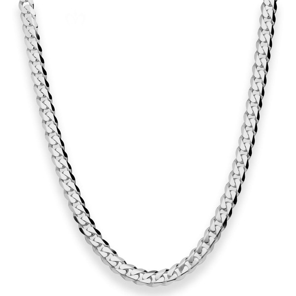 6mm Panzerkette aus 925 Silber rhodiniert 45cm