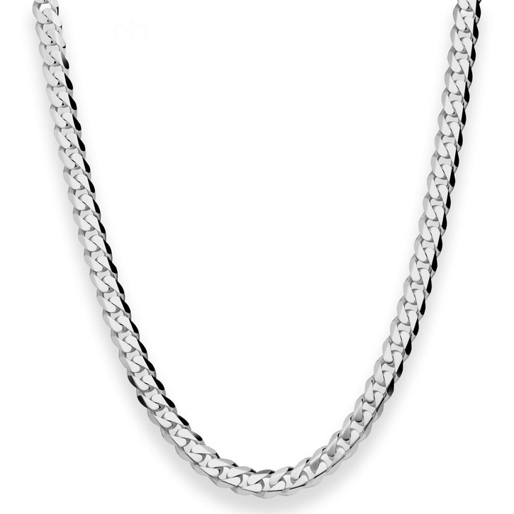 6mm Panzerkette aus 925 Silber rhodiniert 60cm