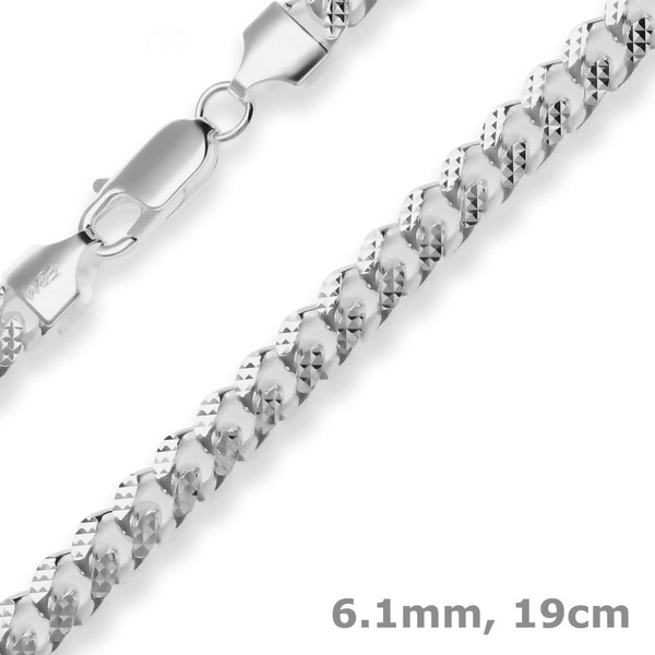 6.1mm Armband Panzerkette oval aus 925 Silber 19cm