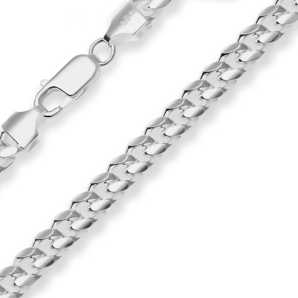 6.1mm Panzerkette oval aus 925 Silber 45cm