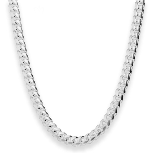 6.9mm Panzerkette oval aus 925 Silber 45cm