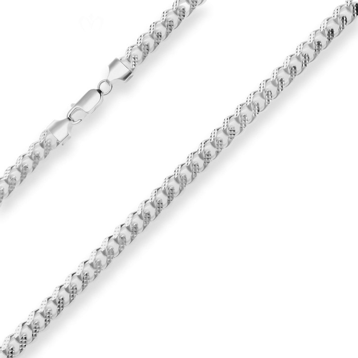 6.9mm Panzerkette oval aus 925 Silber 50cm