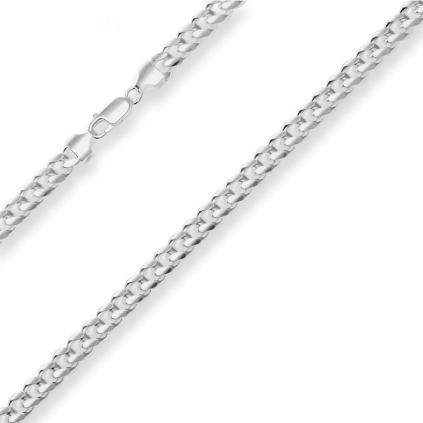 6.9mm Panzerkette oval aus 925 Silber 50cm