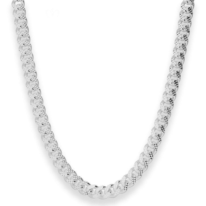 6.9mm Panzerkette oval aus 925 Silber 55cm