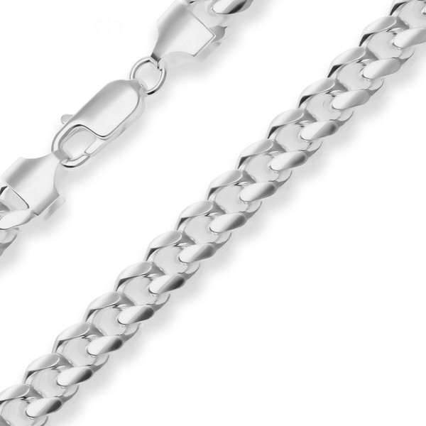 6.9mm Panzerkette oval aus 925 Silber 55cm