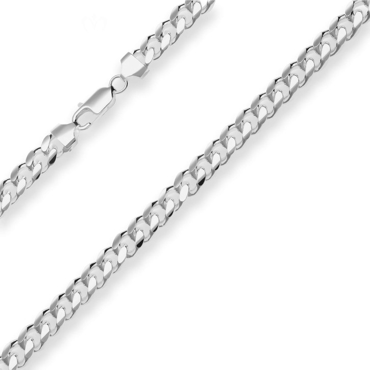 8.2mm Panzerkette oval aus 925 Silber 50cm