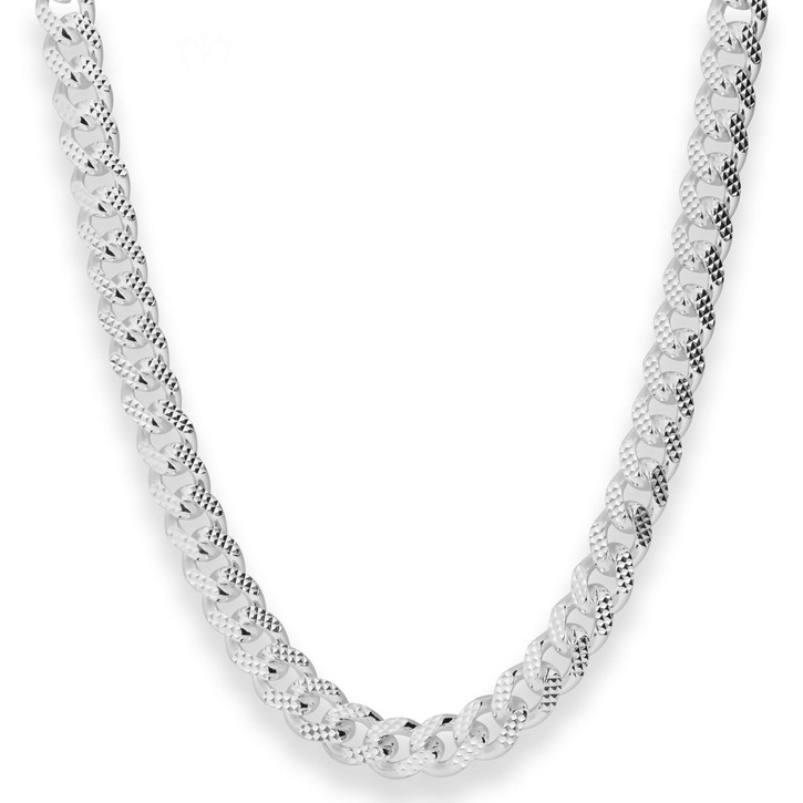 8.2mm Panzerkette oval aus 925 Silber 55cm