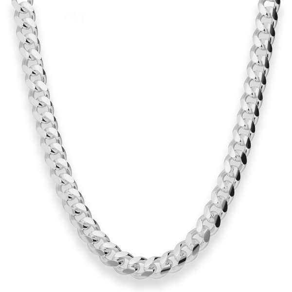 8.2mm Panzerkette oval aus 925 Silber 55cm