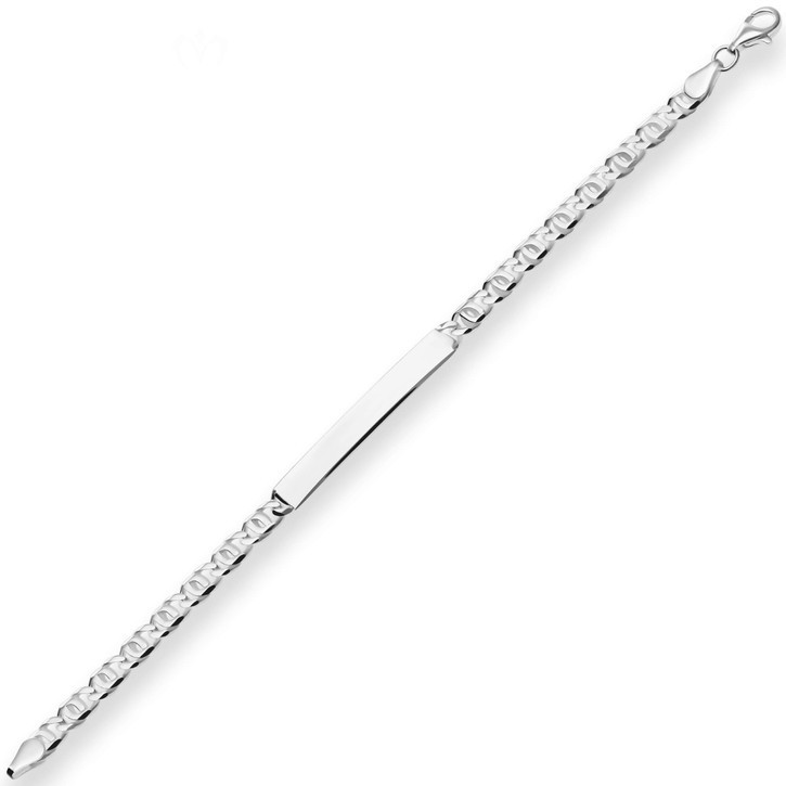 5.4mm Id-Armband Tigeraugenkette aus 925 Silber 19cm