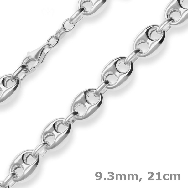 9.3mm Armband Schiffsankerkette aus 925 Silber 21cm