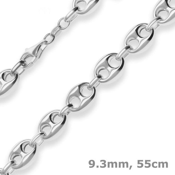 9.3mm Schiffsankerkette aus 925 Silber 55cm