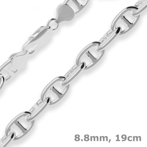 8,8mm Armband Ankerkette-Steg Silberarmband Armschmuck aus 925 Silber 19cm
