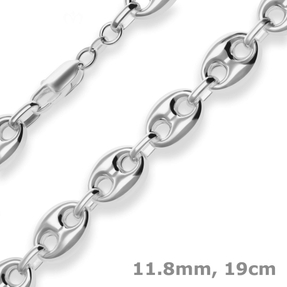 11,8mm Armband Schiffsankerkette Silberarmband Armschmuck aus 925 Silber 19cm