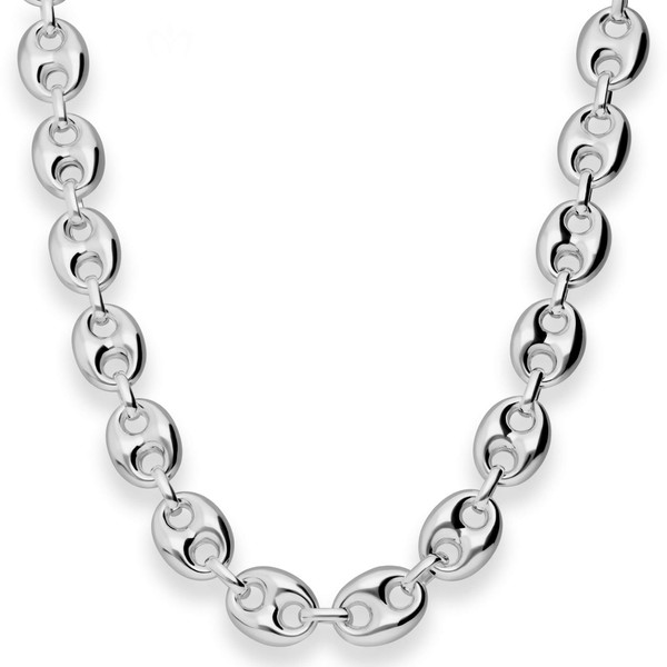 11.8mm Schiffsankerkette aus 925 Silber rhodiniert 50cm