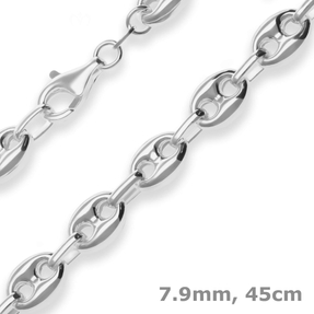 7,9mm Schiffsankerkette Silberkette Collier Halskette aus 925 Silber 45cm 7,9mm Schiffsankerkette Silberkette Collier Halskette aus 925 Silber 45cm