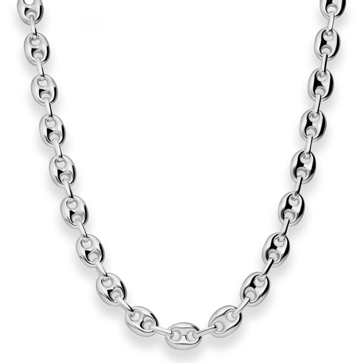 7.9mm Schiffsankerkette aus 925 Silber rhodiniert 45cm