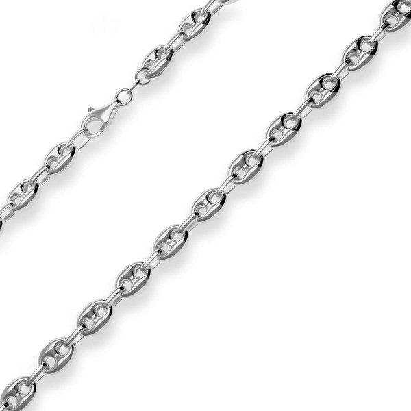 7.9mm Schiffsankerkette aus 925 Silber rhodiniert 45cm