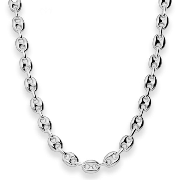 7.9mm Schiffsankerkette aus 925 Silber rhodiniert 45cm