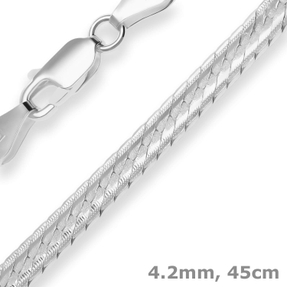 4,2mm Fantasiekette Silberkette Collier Halskette aus 925 Silber 45cm
