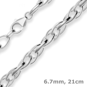 6,7mm Armband Doppelankerkette Silberarmband Armschmuck aus 925 Silber 21cm 6,7mm Armband Doppelankerkette Silberarmband Armschmuck aus 925 Silber 21cm