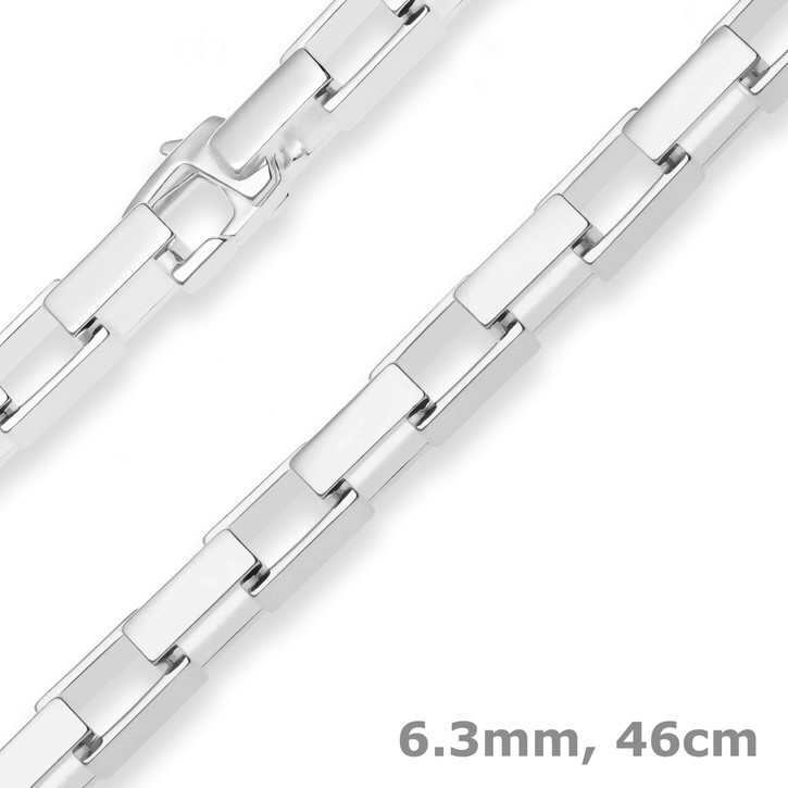 6.3mm Fantasiekette aus 925 Silber 46cm