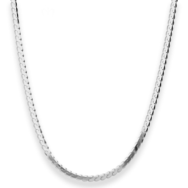 3.5mm Fantasiekette aus 925 Silber rhodiniert 50cm