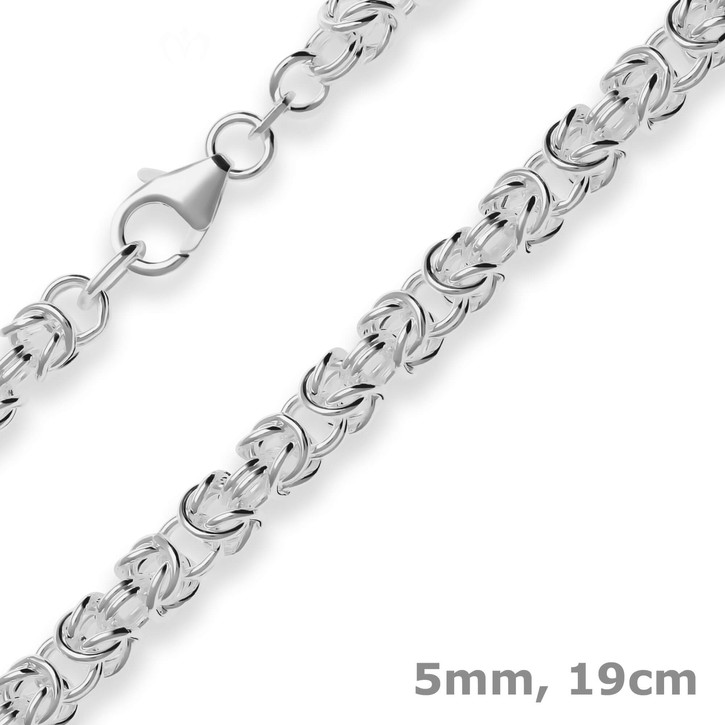 5mm Armband Königskette aus 925 Silber 19cm