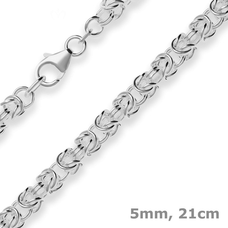 5mm Armband Königskette aus 925 Silber 21cm