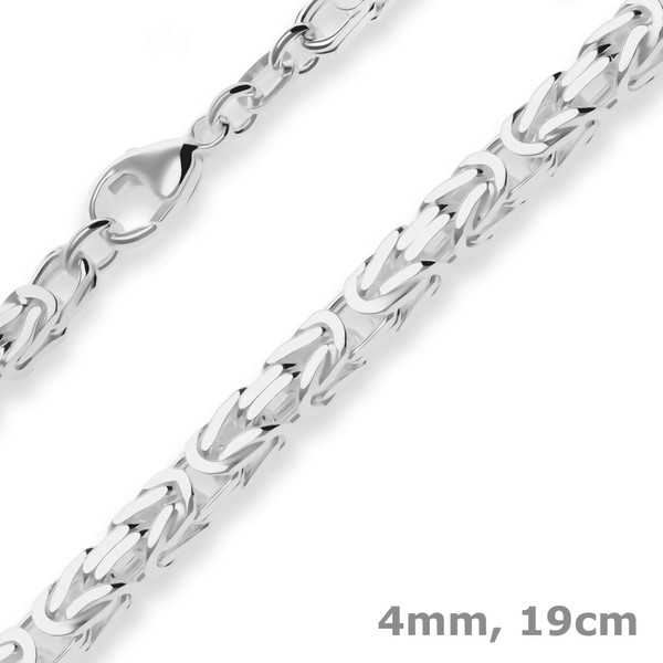 4mm Armband Königskette aus 925 Silber 19cm