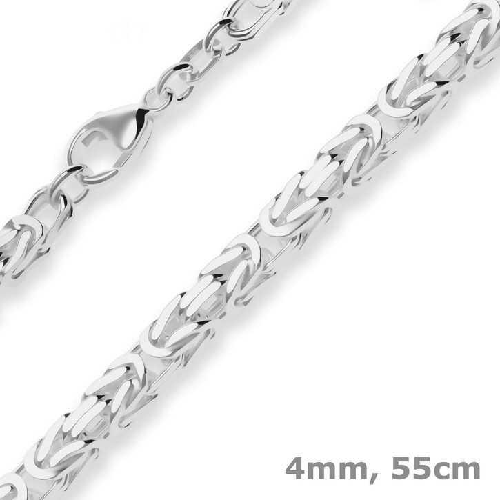 4mm Königskette aus 925 Silber 55cm