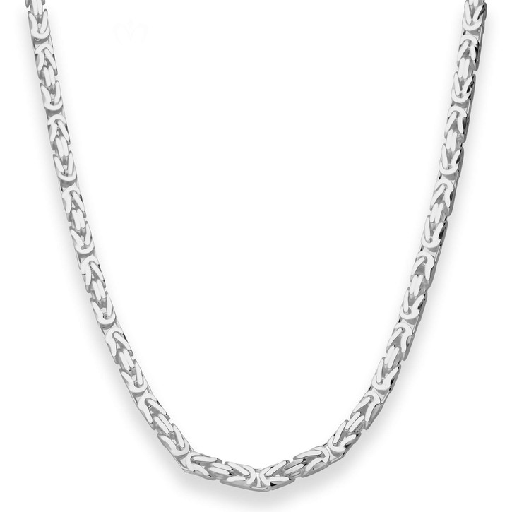 4mm Königskette aus 925 Silber rhodiniert 70cm