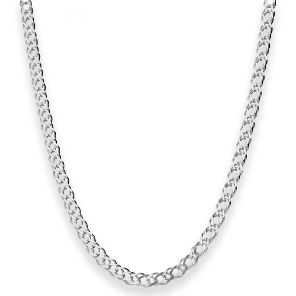 4.8mm Zwillingspanzerkette aus 925 Silber rhodiniert 50cm