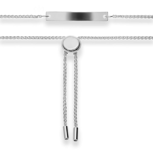 1.3mm Armband Zopfkette aus 925 Silber 26cm