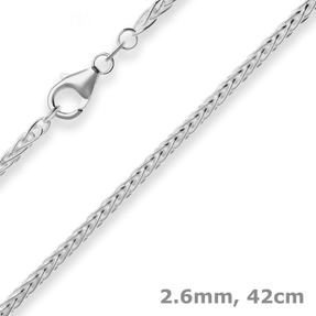 2,6mm Zopfkette Silberkette Collier Halskette aus 925 Silber 42cm