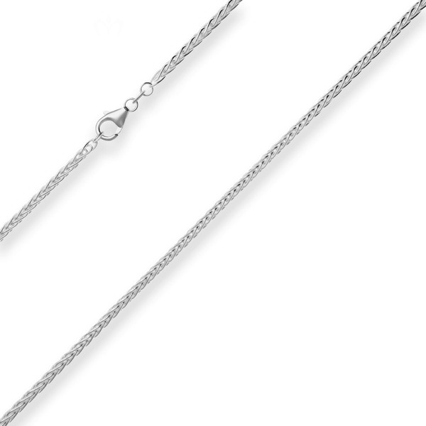 2.6mm Zopfkette aus 925 Silber 45cm