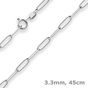 3,3mm Ankerkette weit Silberkette Collier Halskette aus 925 Silber 45cm