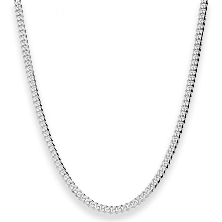 3.6mm Panzerkette aus 925 Silber rhodiniert 60cm