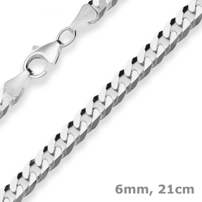 6mm Armband Panzerkette Silberarmband Armschmuck aus 925 Silber 21cm 6mm Armband Panzerkette Silberarmband Armschmuck aus 925 Silber 21cm