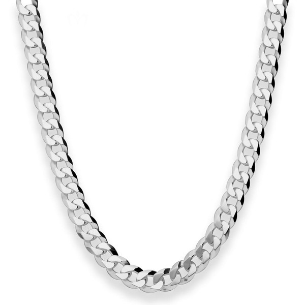 7.8mm Panzerkette aus 925 Silber rhodiniert 50cm