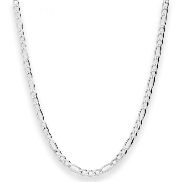 3.9mm Figarokette diamantiert aus 925 Silber 50cm